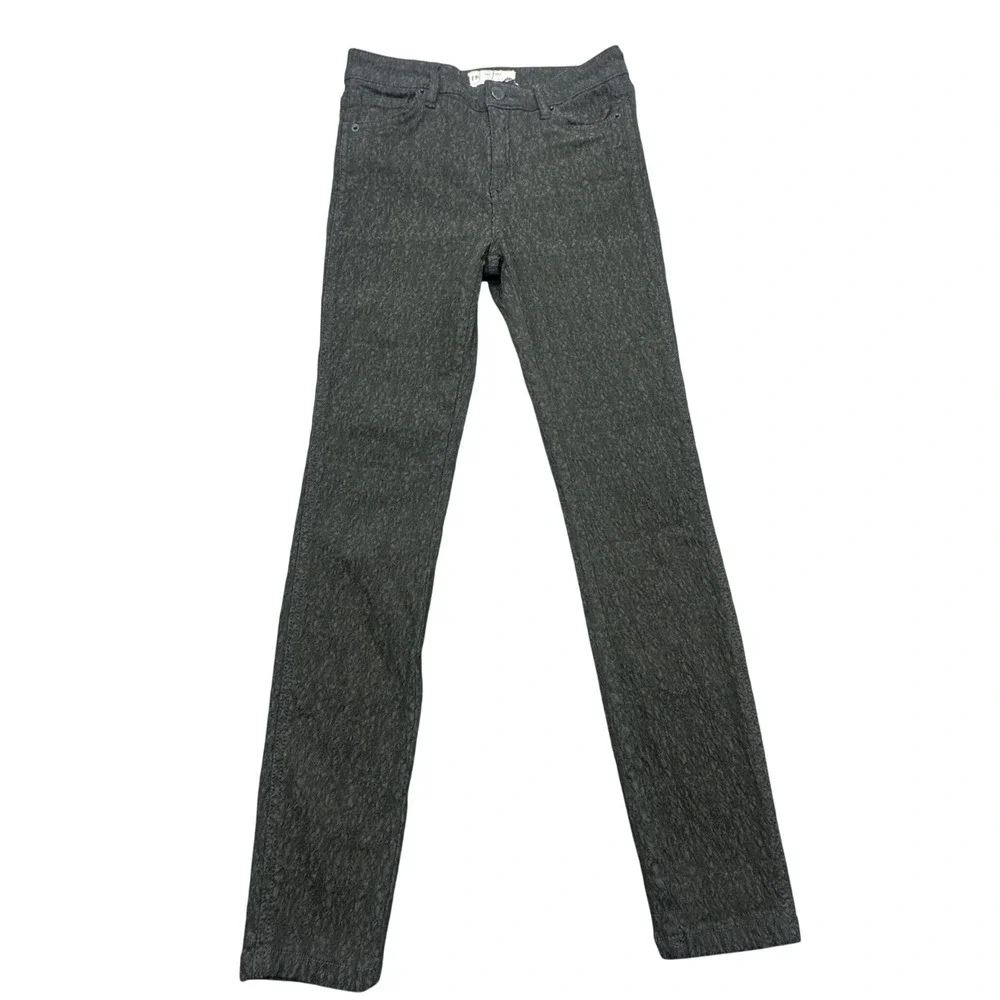 Free People Women Grey Textured Lace Skinny‎ Pants Size 27